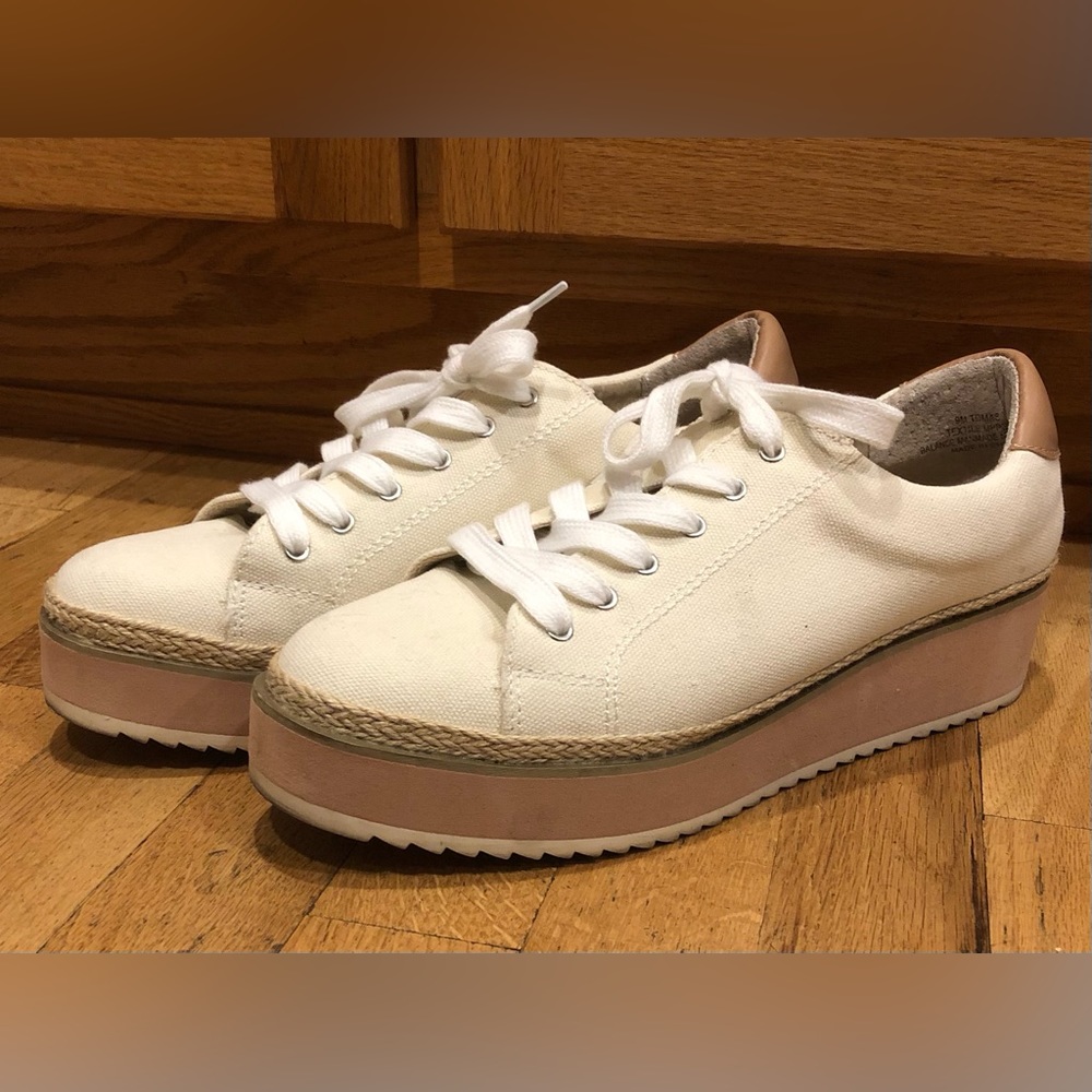 Dolce Vita Cream Tomas Rope Platform Sneakers Size 9